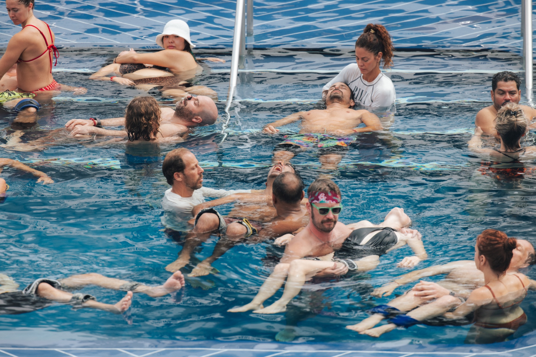Doug guiding a floater in the water