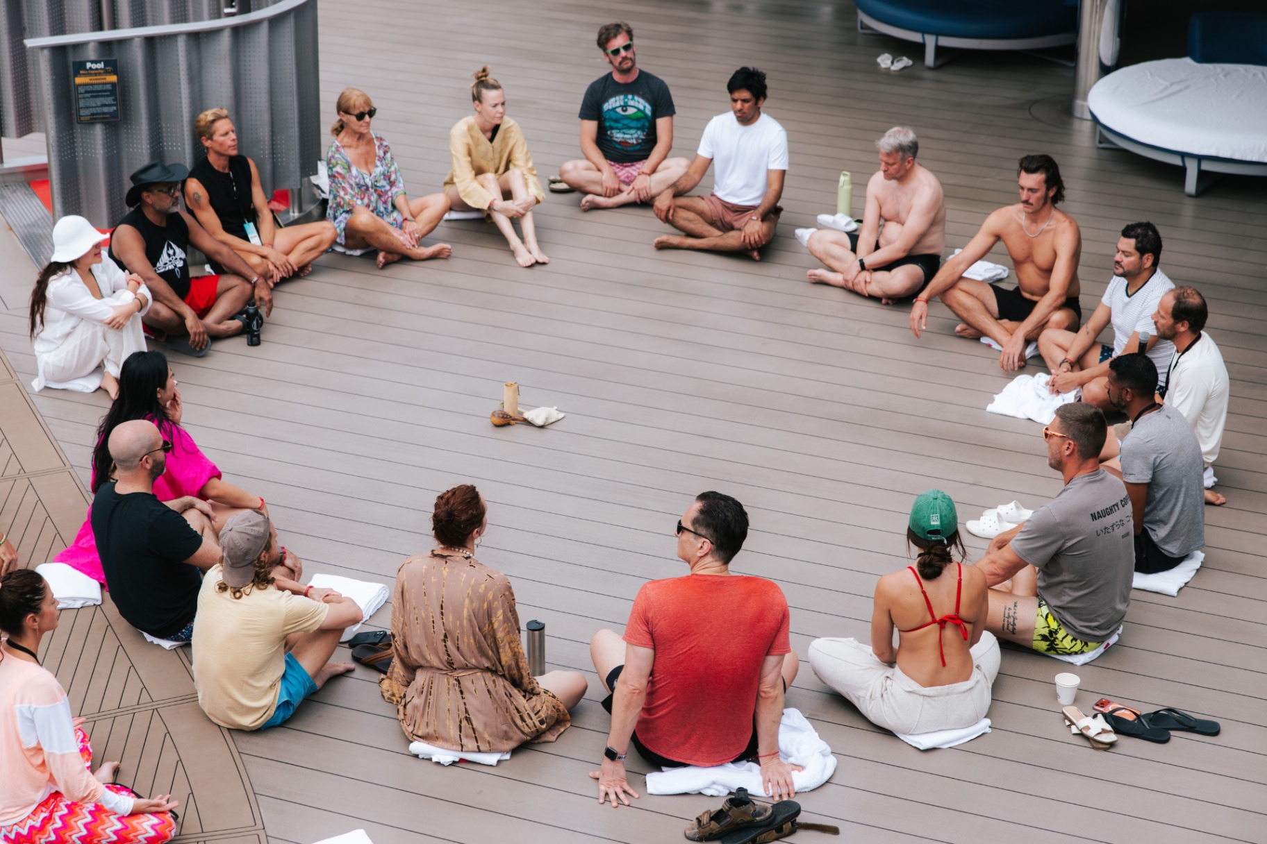 Opening circle before the water